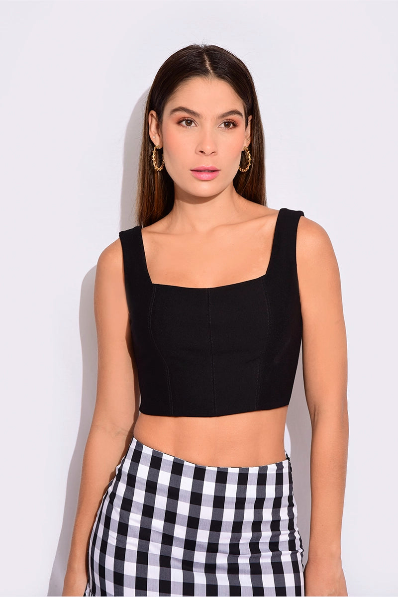 Crop top escote cuadrado