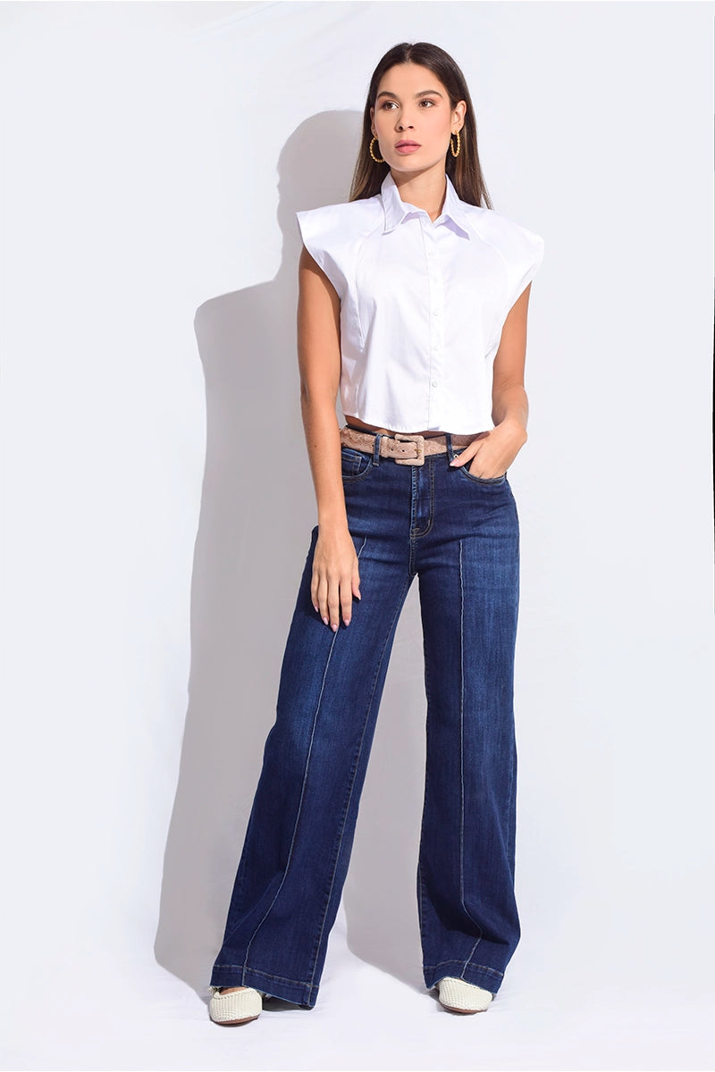 Camisa crop manga sisa