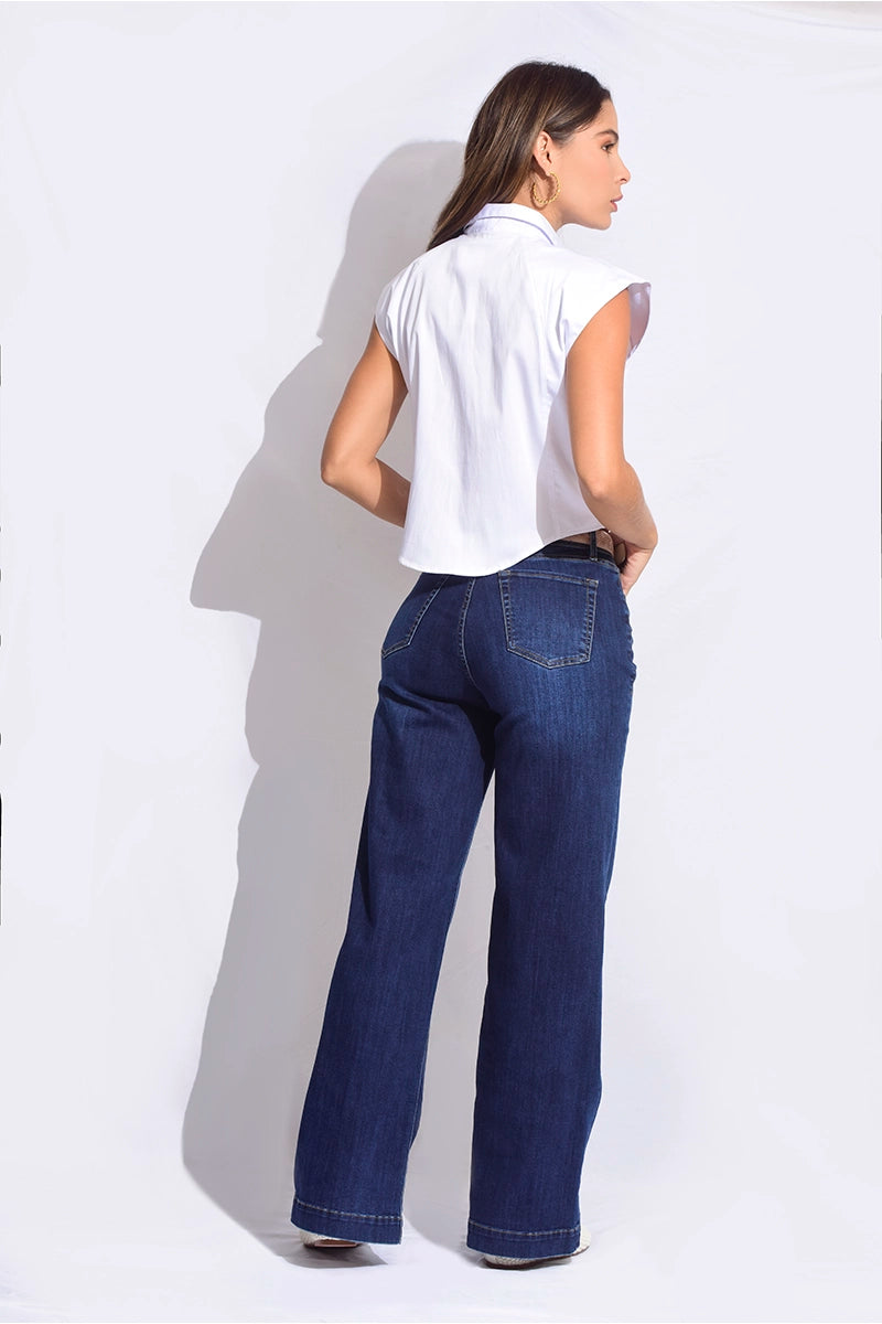 Camisa crop manga sisa