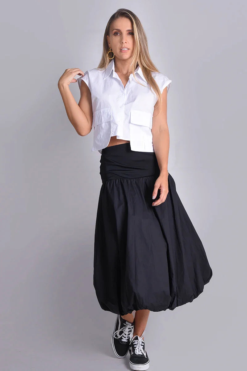 Camisa crop manga sisa