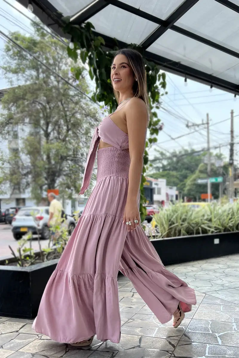 Enterizo pantalón con top anudado