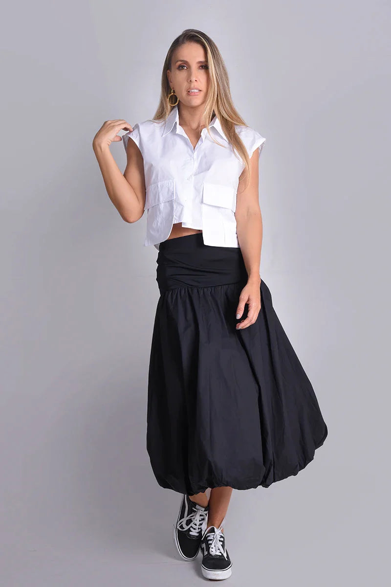 Falda midi globo