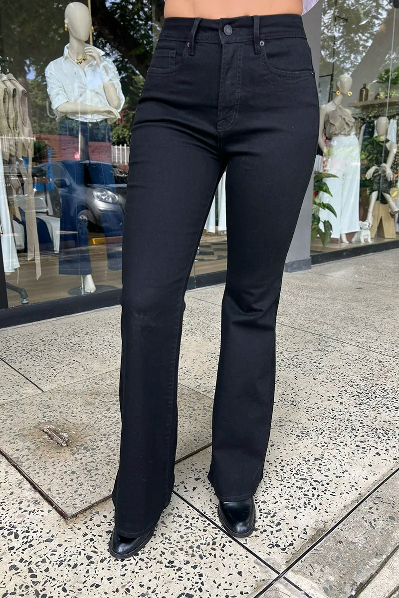 Jean flare tiro alto