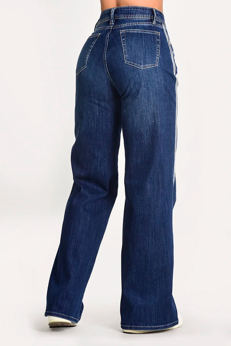 Jean wide leg tiro alto