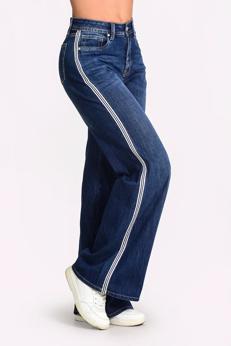 Jean wide leg tiro alto