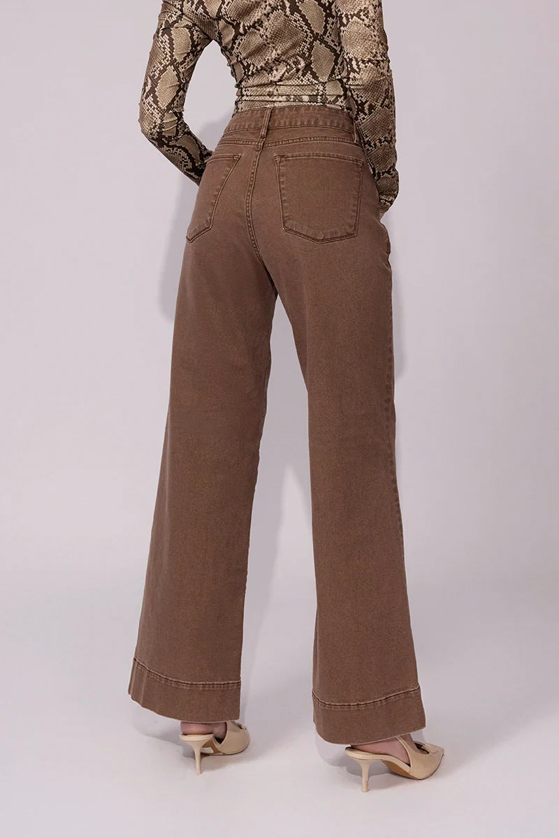 Jean wide leg tiro alto