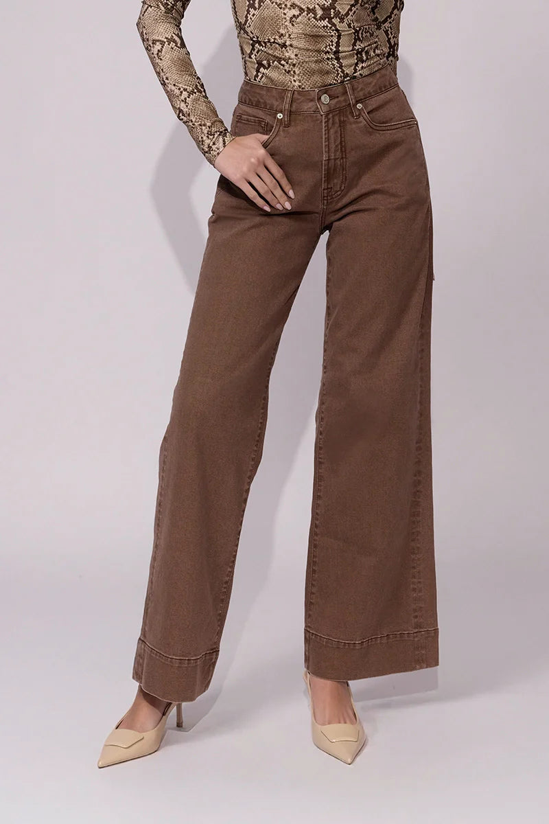 Jean wide leg tiro alto