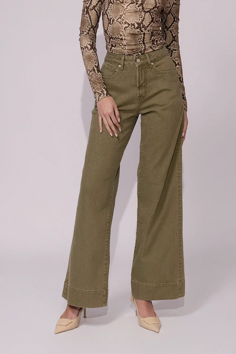 Jean wide leg tiro alto