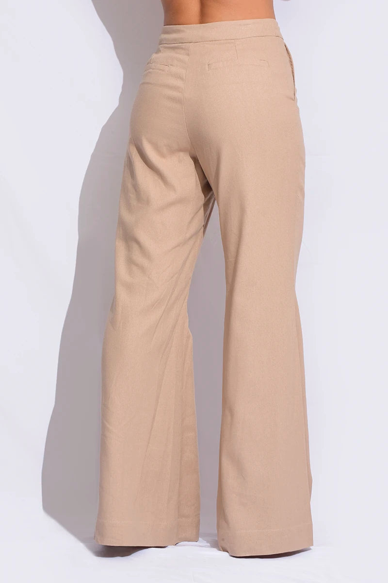 Pantalón tiro alto flare