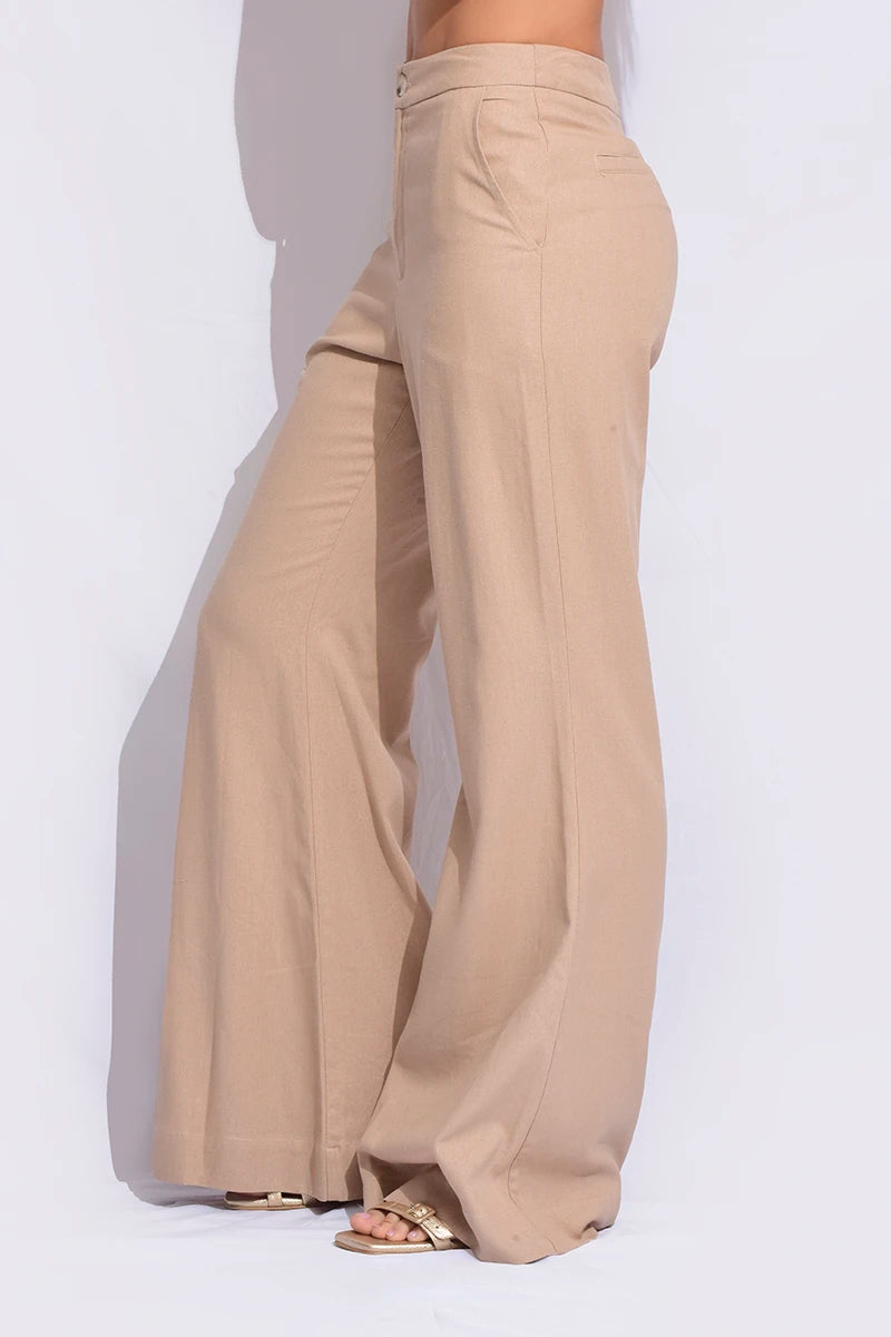 Pantalón tiro alto flare