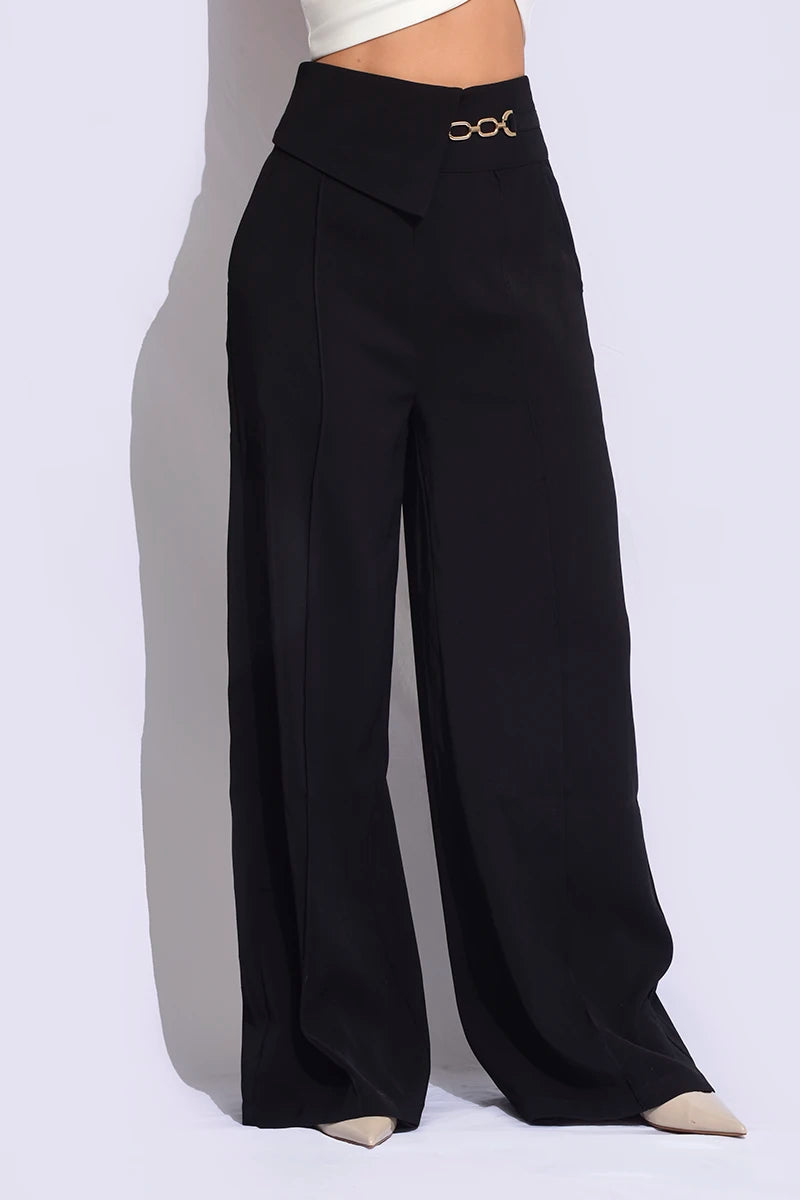 Pantalon palazzo con fajon