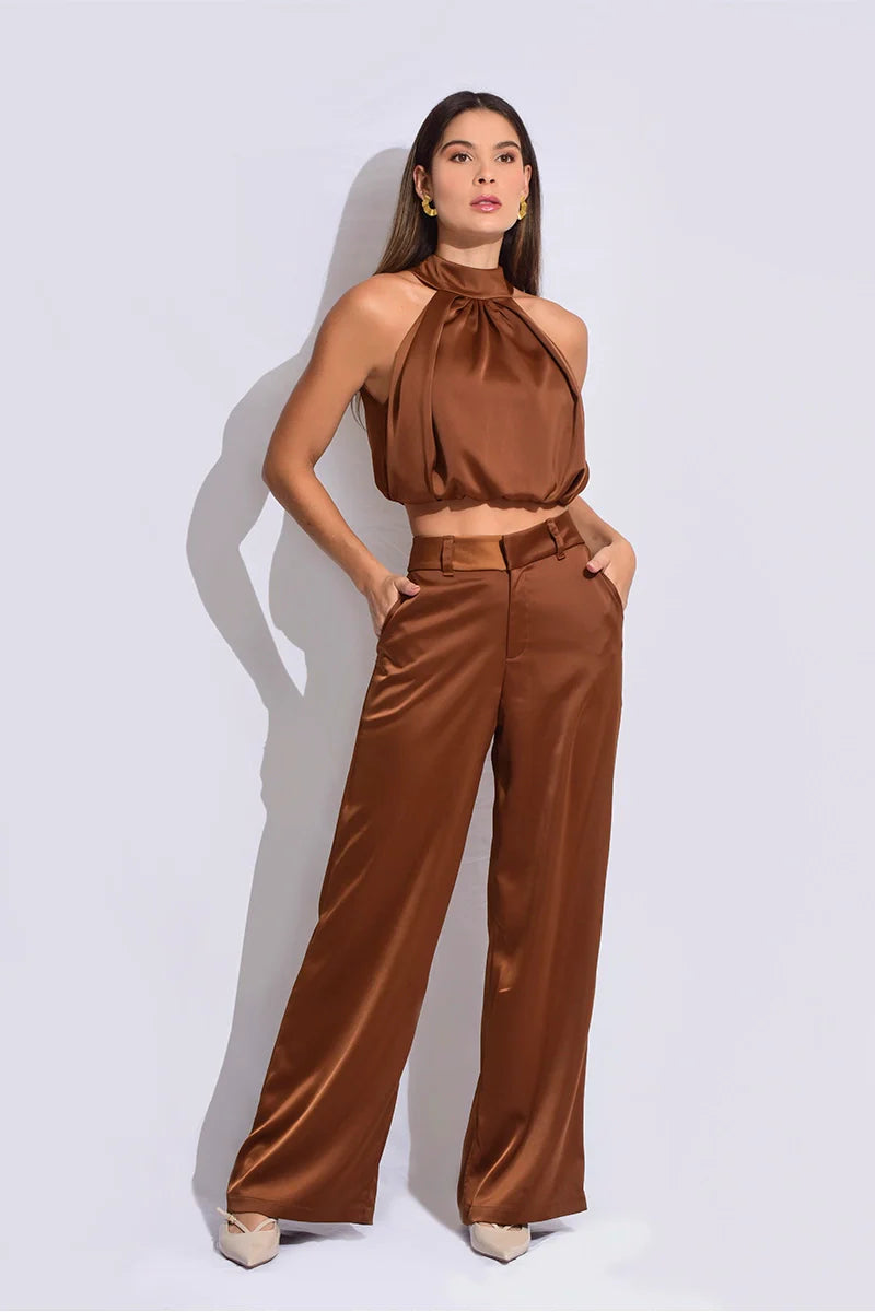 Pantalón tiro alto bota recta