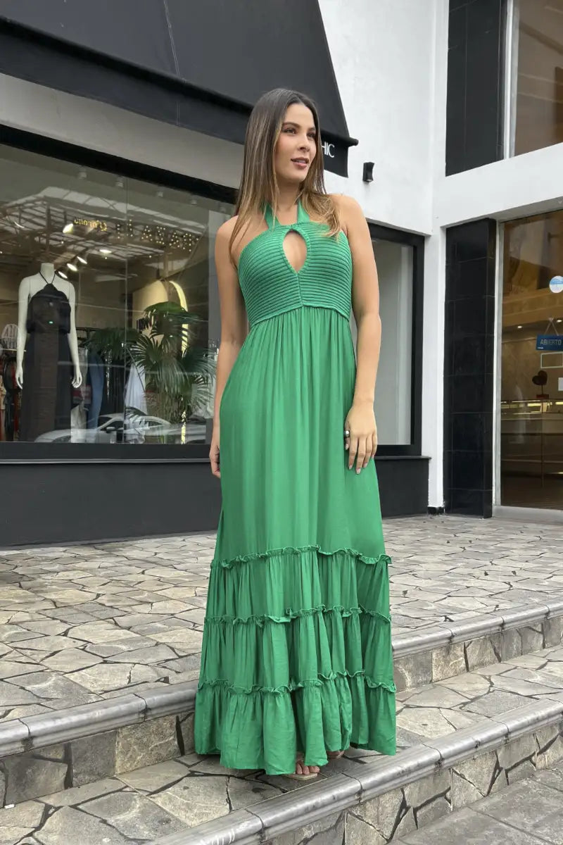 Vestido largo halter