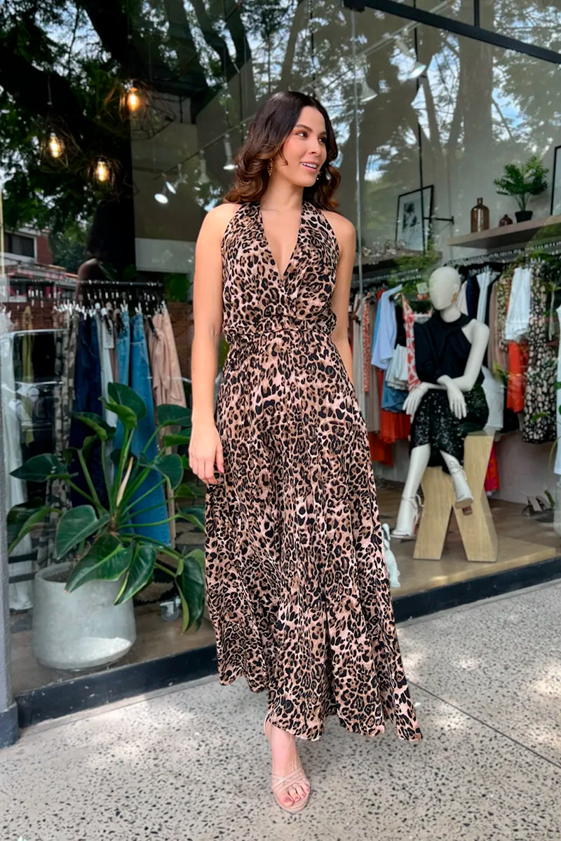 Vestido largo halter