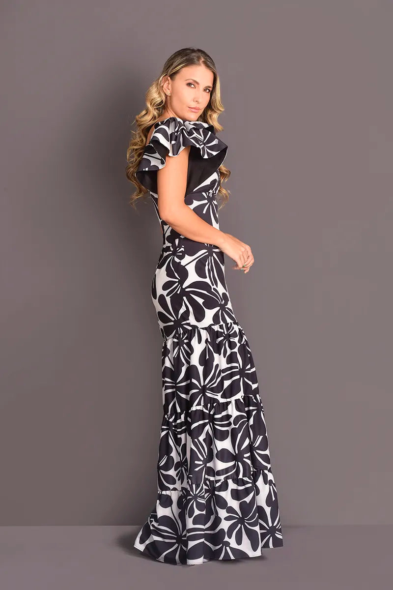 Vestido largo estampado