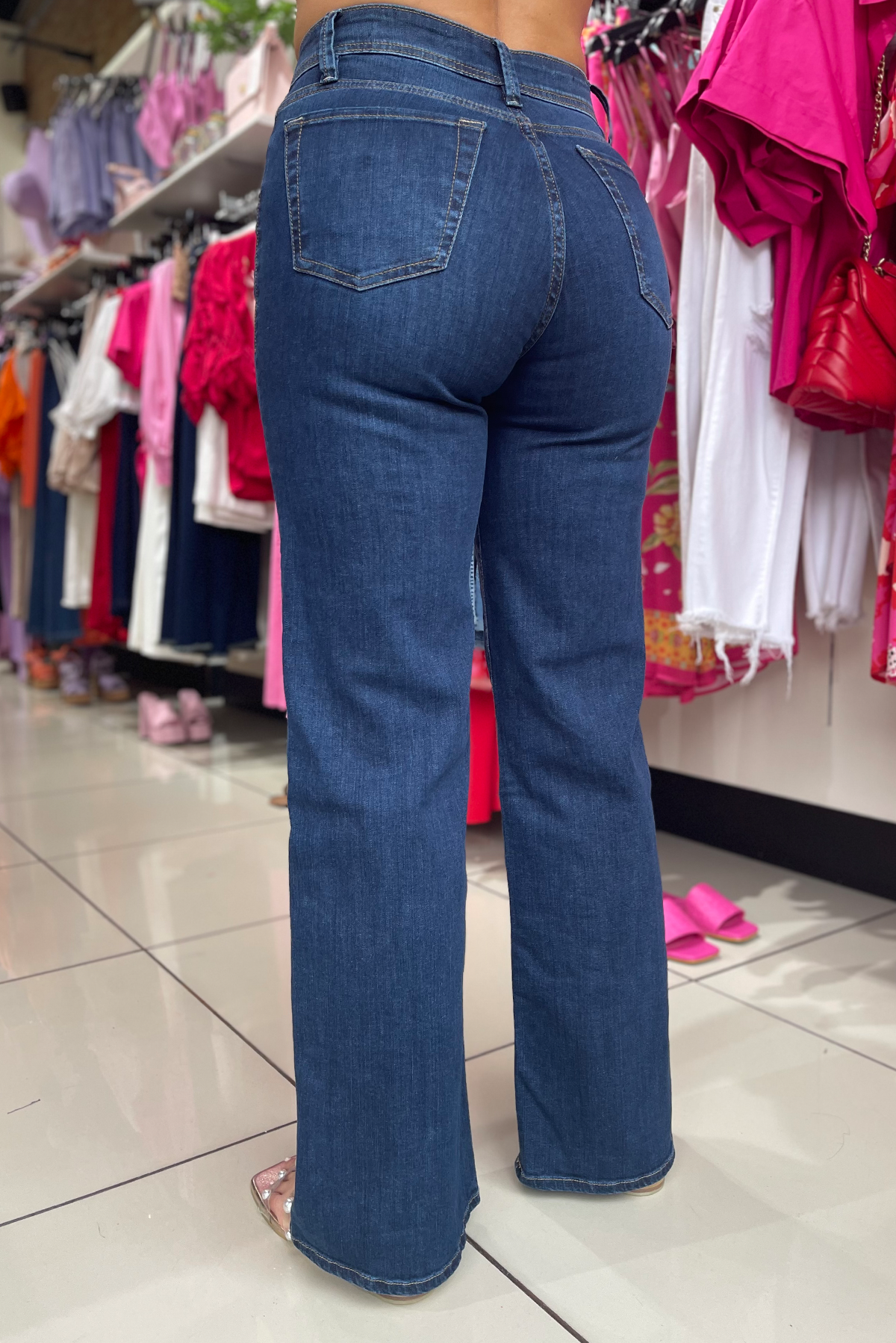 Jean wide leg tiro alto