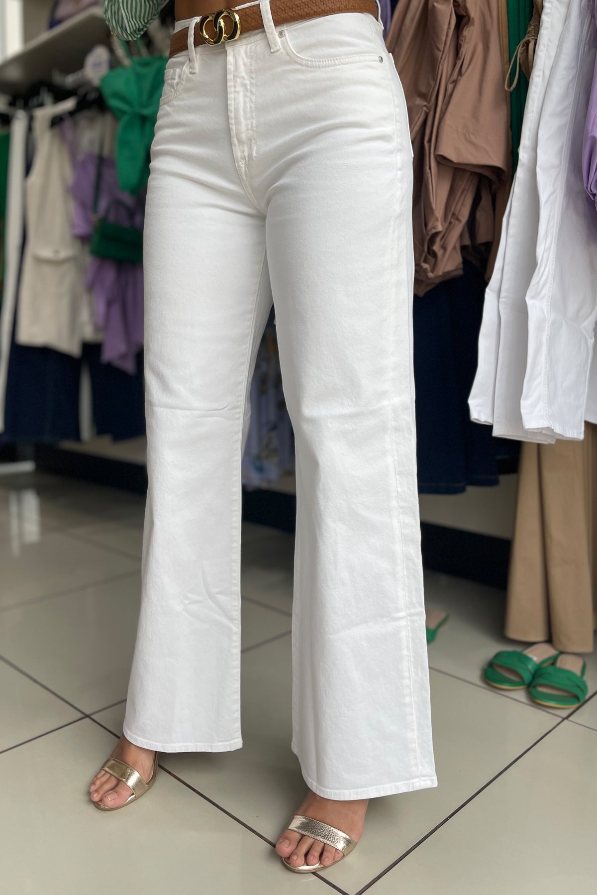 Jean wide leg tiro alto