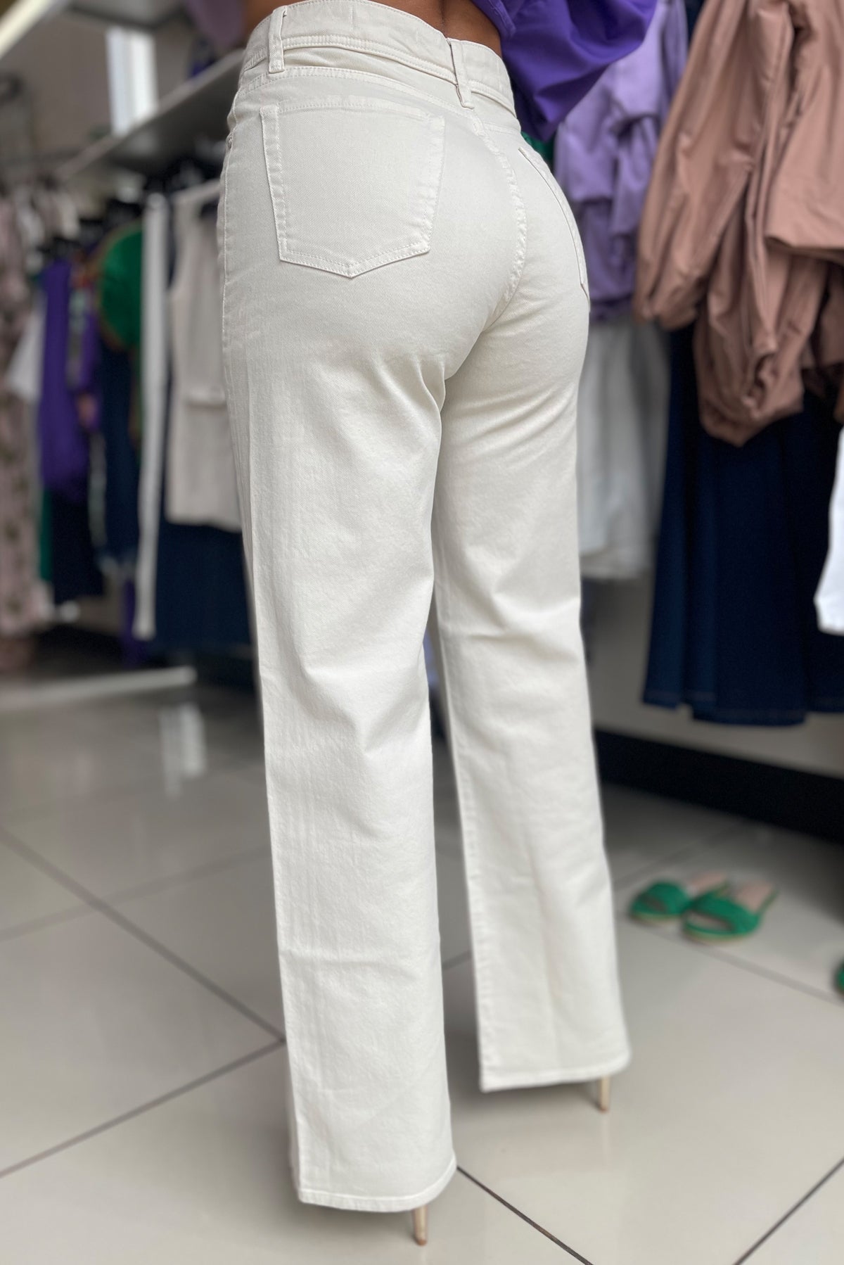 Jean wide leg tiro alto